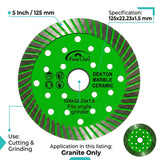 Huang Chang 5" Green Diamond Blade for Granite