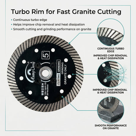 5" 125mm Turbo Diamond Blade for Granite