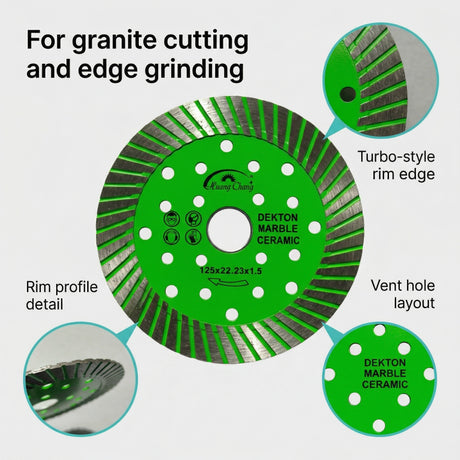 Huang Chang 5" Green Diamond Blade for Granite