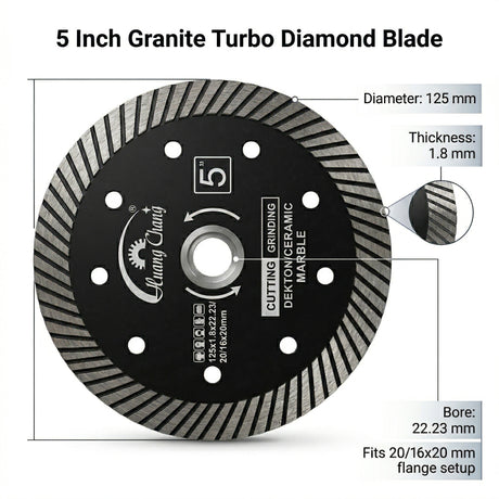 5" 125mm Turbo Diamond Blade for Granite