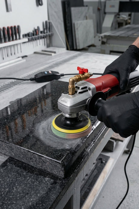 1200W 220V Wet Polisher with 6 Variable Speeds, M14, 100mm Backing Plate for Stone Surface Finishing