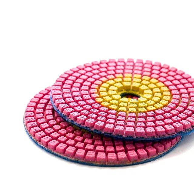 Stacked segmented diamond polishing pads