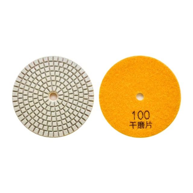 Front and back views of 100 grit wet diamond resin polishing pad