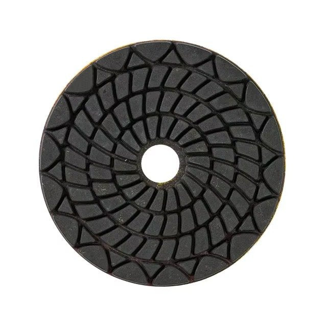 Black segmented diamond polishing pad front view