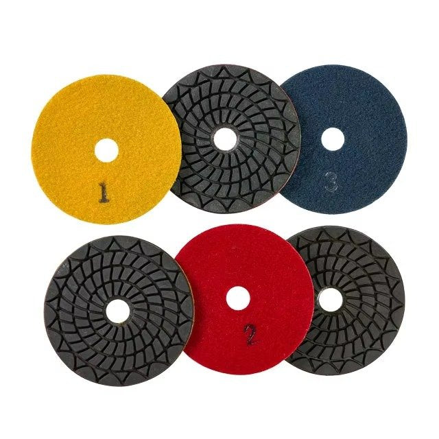 Multiple diamond polishing pads with numbered backing colors