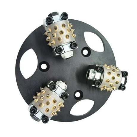 diamond grinder bush hammered plate with 3 rollers abrasive cutting disc outillage