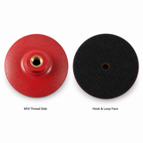front and back view of 100mm M14 hook and loop backer pad