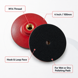 M14 thread hook and loop backer pad key features