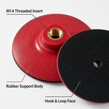 rubber body and M14 thread detail of polishing pad backer