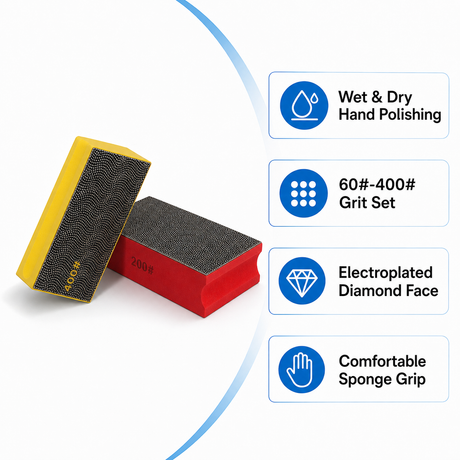 Diamond hand polishing pads key features wet and dry hand use