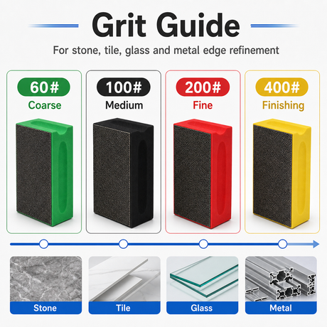 Diamond hand polishing pads grit guide 60 100 200 400