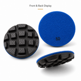 Front and back display of dry diamond floor polishing pad