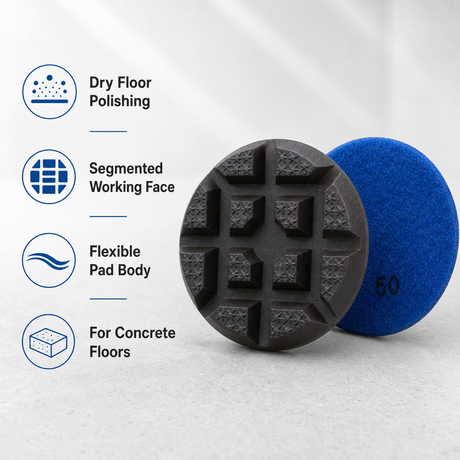 Dry diamond floor polishing pad key features