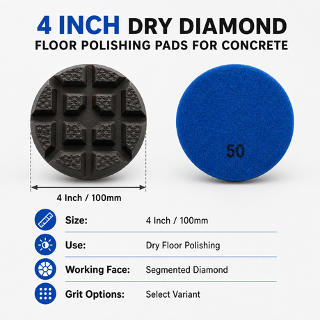4 inch 100mm dry diamond floor polishing pad specification