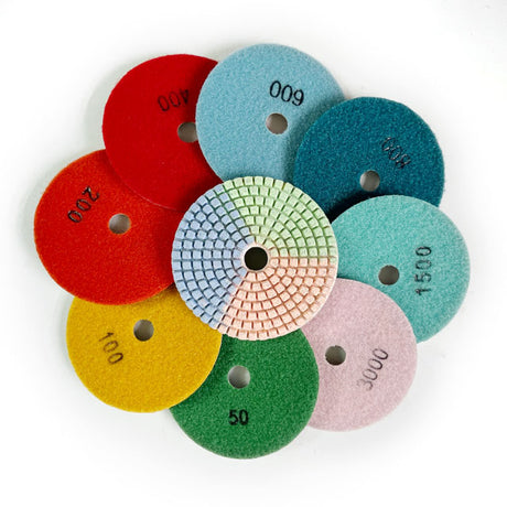 Wet Diamond Polishing Pads for Granite, Marble, Quartz & Stone | 50–3000 Grit