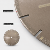 Electroplated diamond saw blade cutting edge close up