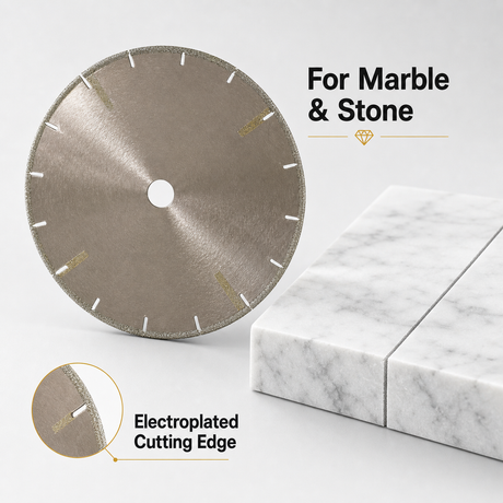 Electroplated diamond saw blade for marble and stone