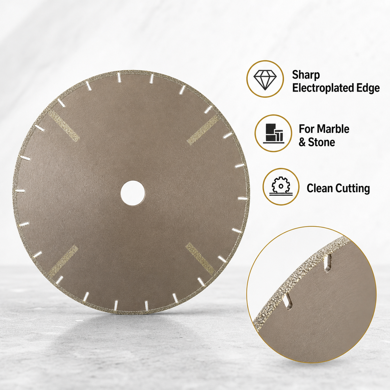 Electroplated diamond saw blade clean cutting edge