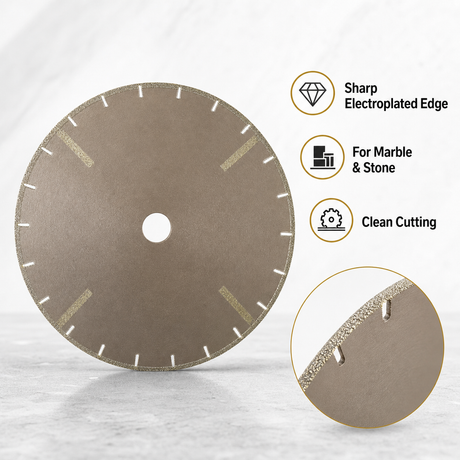 Electroplated diamond saw blade clean cutting edge
