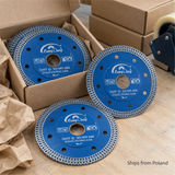Blue mesh turbo diamond tile blades prepared with plain cartons for Poland dispatch