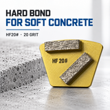 HF20 hard-bond shoe for soft concrete, 20 grit