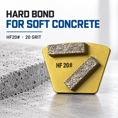 HF20 hard-bond shoe for soft concrete, 20 grit