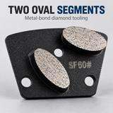 Close-up of the two oval diamond segments on the SF60 shoe