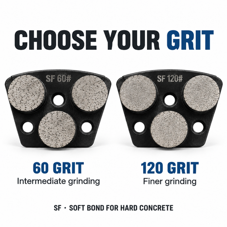SF60 and SF120 triple-round shoes: intermediate and finer grinding