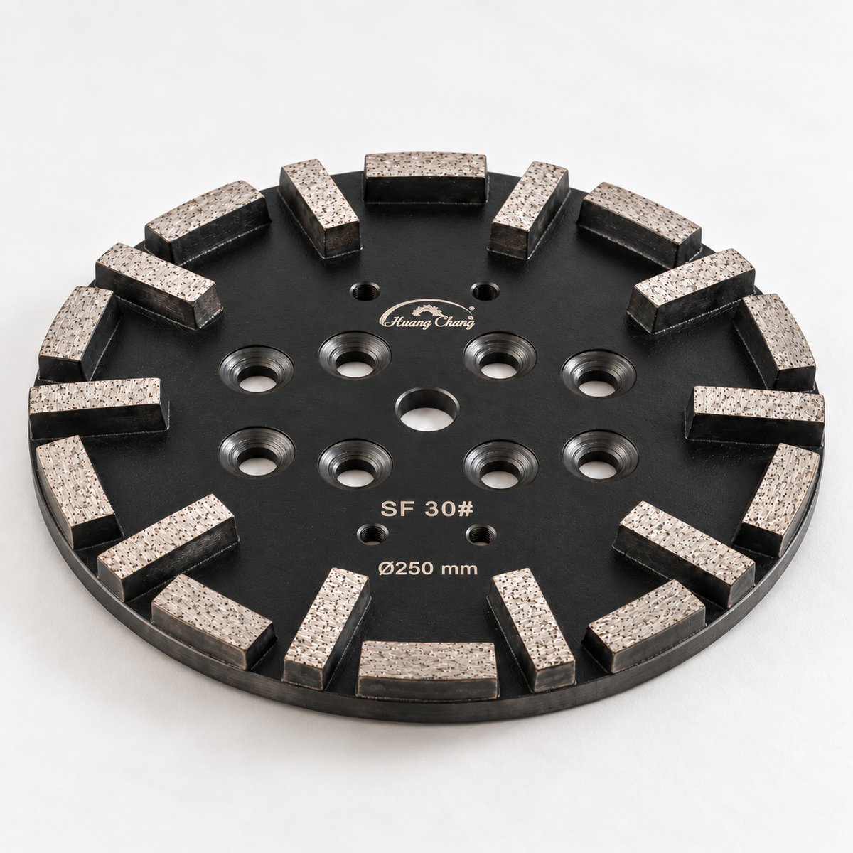 250 mm Diamond Grinding Plate for Concrete Floors – SF/HF, 20/30/60 Grit – product detail ,  sf 30 ,  segment height and plat