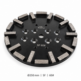250 mm Diamond Grinding Plate for Concrete Floors – SF/HF, 20/30/60 Grit – black sf 60# angled single-product view