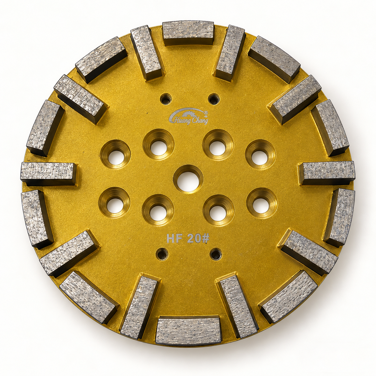 250 mm Diamond Grinding Plate for Concrete Floors – SF/HF, 20/30/60 Grit – gold, yellow hf 20# single-product white-backgroun