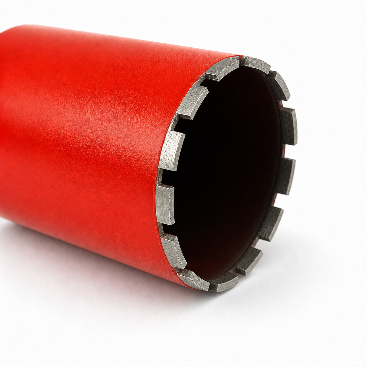 Close-up of the segmented cutting end on a HUANG CHANG diamond core drill bit
