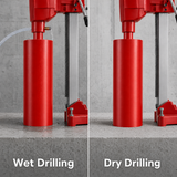 Wet and dry drilling application illustration for a HUANG CHANG diamond core drill bit