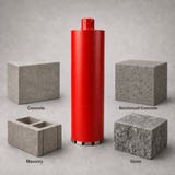 Diamond core drill bit applications for concrete, reinforced concrete, masonry and stone