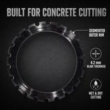 Laser-Welded Diamond Ring Saw Blade for Concrete, 370–520 mm – application and control view