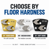 HF16, MF16 and SF16 bond selection matched to concrete hardness