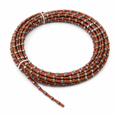Rubber coated diamond wire saw coil for granite quarry and concrete cutting