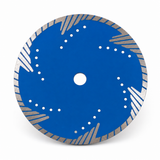 Blue 230mm turbo diamond saw blade front view