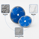 Blue diamond saw blades with stone material examples