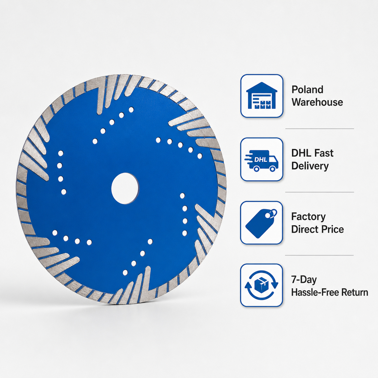 230mm turbo diamond saw blade service information graphic