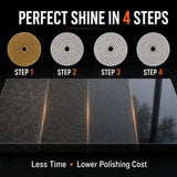 4 Inch 4-Step Wet/Dry Diamond Polishing Pad Set