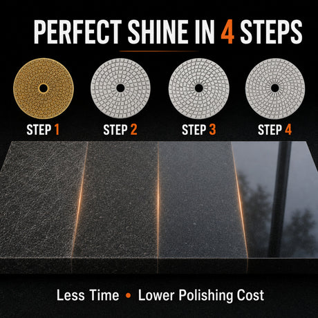 4 Inch 4-Step Wet/Dry Diamond Polishing Pad Set