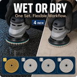4 Inch 4-Step Wet/Dry Diamond Polishing Pad Set