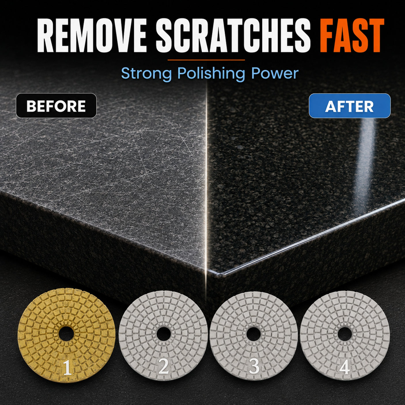 4 Inch 4-Step Wet/Dry Diamond Polishing Pad Set
