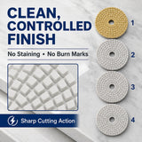 4 Inch 4-Step Wet/Dry Diamond Polishing Pad Set