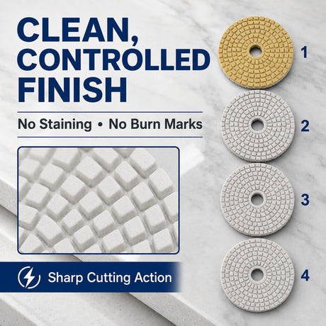 4 Inch 4-Step Wet/Dry Diamond Polishing Pad Set