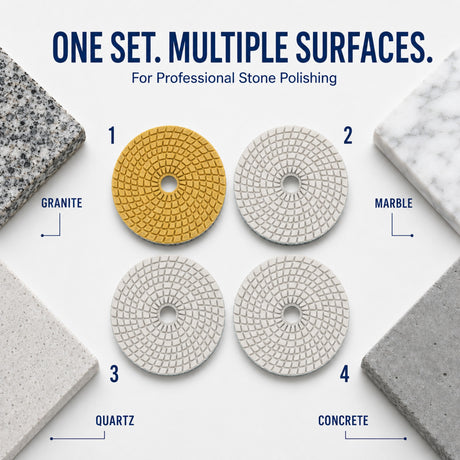 4 Inch 4-Step Wet/Dry Diamond Polishing Pad Set