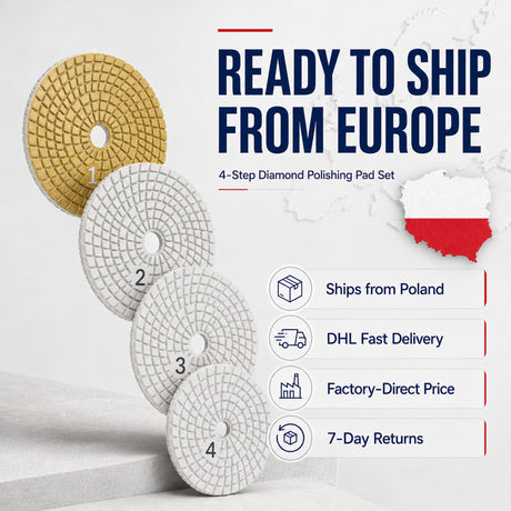 4 Inch 4-Step Wet/Dry Diamond Polishing Pad Set