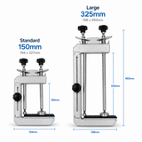 standard and large stone mitre clamp size comparison