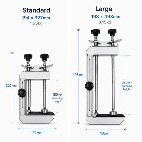 stone mitre clamp size and clamping height specification
